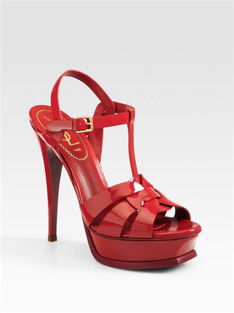 ysl red sandal heels|saint laurent block heel sandals.